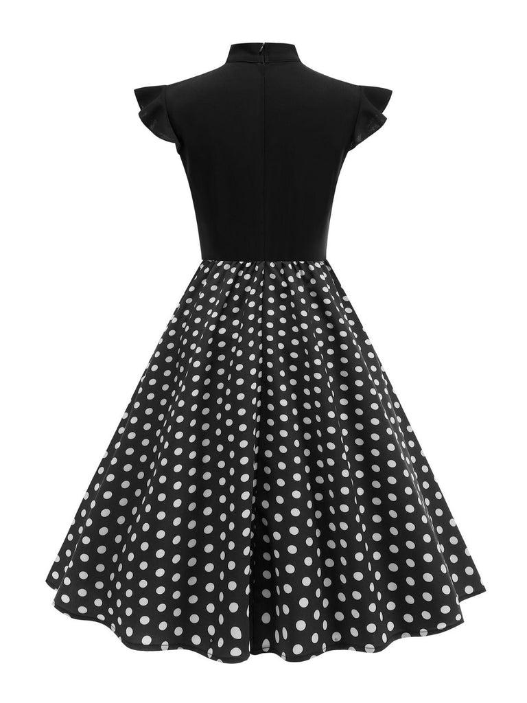 1950s Polka Dot Bow Swing Dress