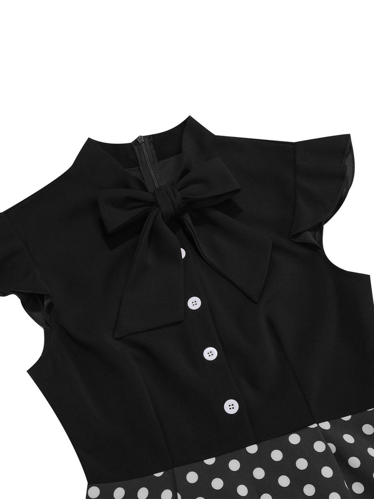 1950s Polka Dot Bow Swing Dress