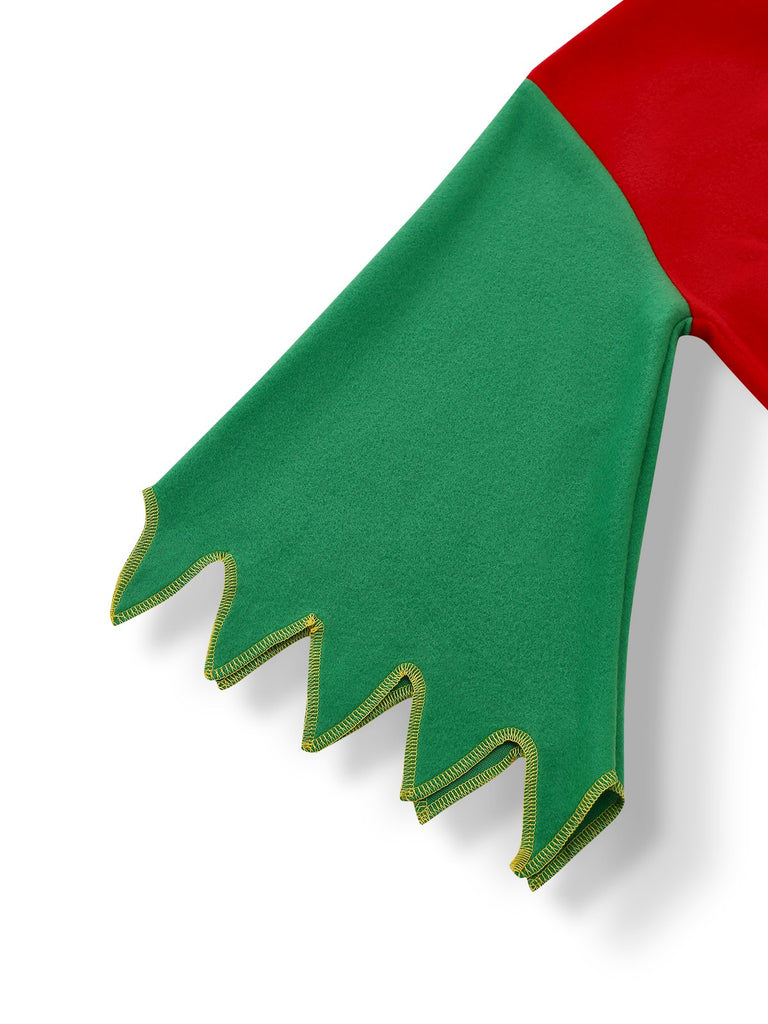 Red 1950s Christmas Elf Costume Set
