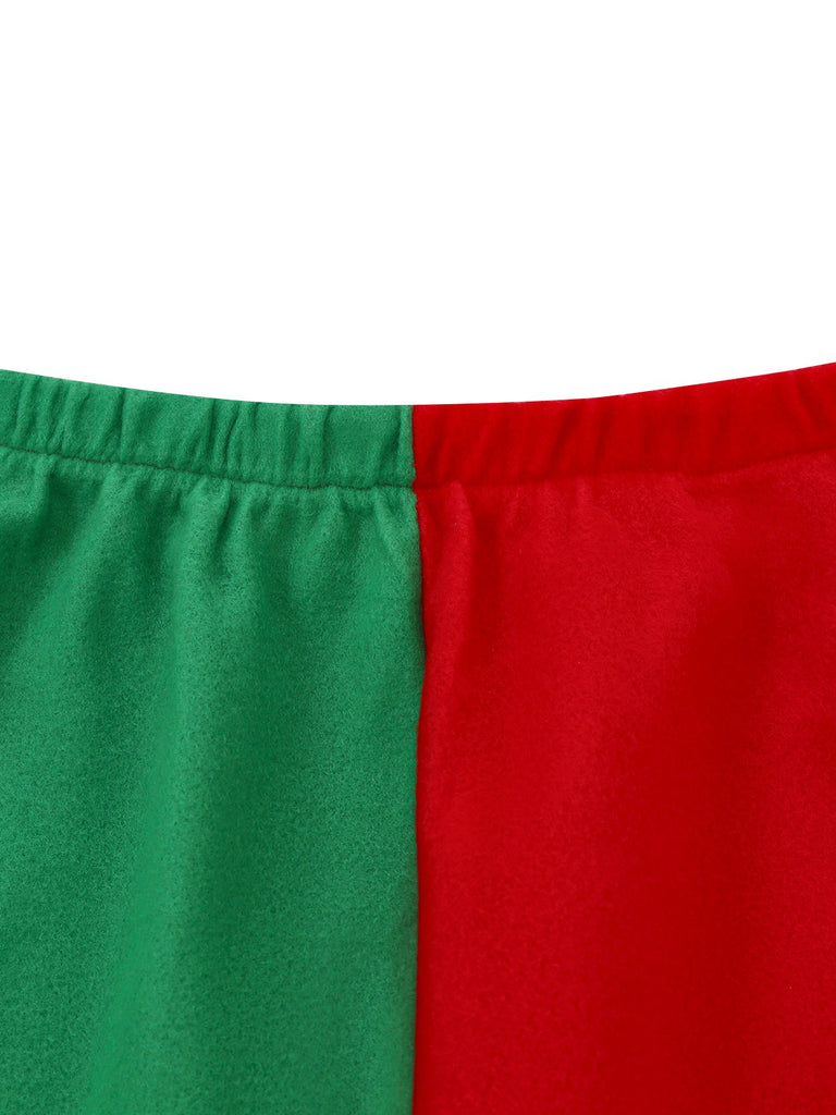 Red 1950s Christmas Elf Costume Set