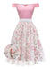 [Pre-Sale] Pink 1950s Sweetheart Rose Mesh Off-Shoulder Dress