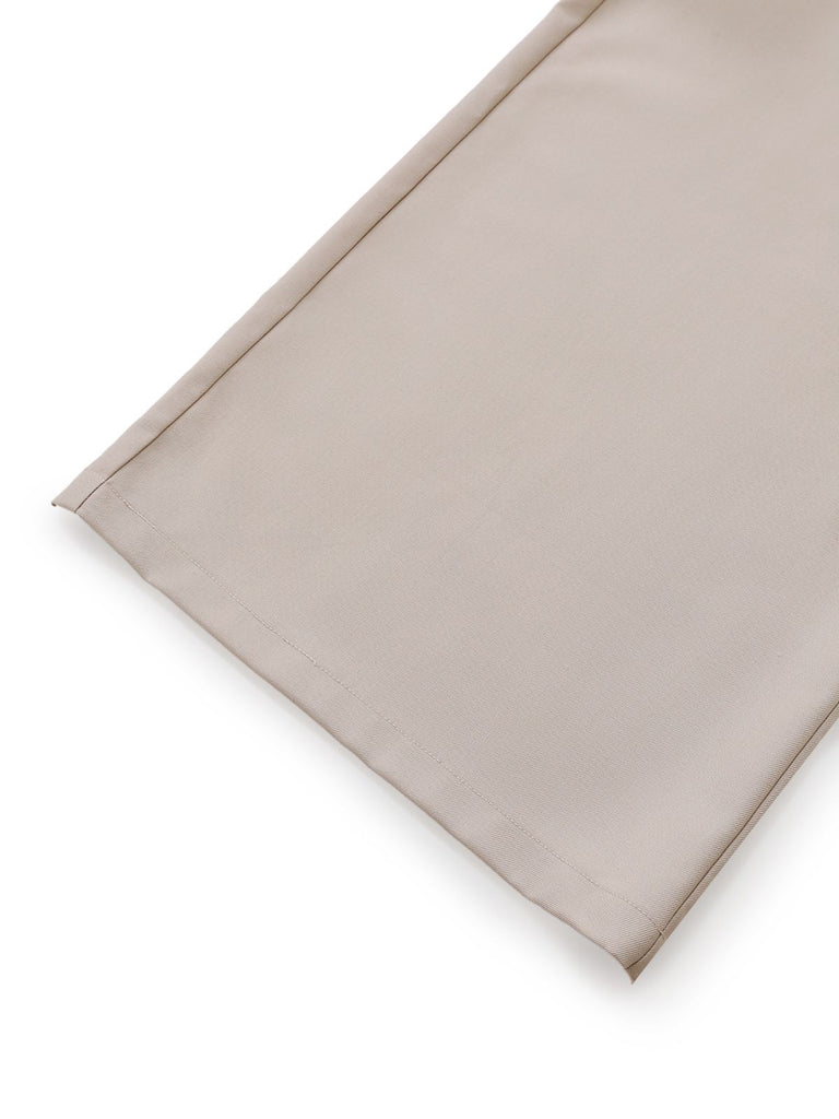 [Pre-Sale] Khaki 1960s Bow Collar Patchwork Jumpsuit