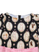 [Pre-Sale] Black 1950s Boat Neck Bunny Puppy Print Dress