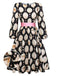 [Pre-Sale] Black 1950s Boat Neck Bunny Puppy Print Dress