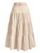 Beige 1940s Solid Multi-Layer Ruffled Skirt