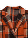 Orange 1950s Plaid High Low Hem Lapel Jacket