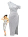 Silver 1920s Sequin One-Shoulder Side-Slit Dress