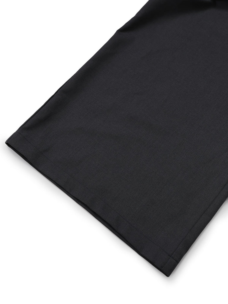 [Pre-Sale] Gray 1950s Faux Two-Piece Johnny Collar Puff Jumpsuit