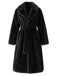 1950s Solid Lapel Artifical Fur Robe Coat