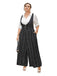 [Plus Size] Black 1950s Plaid Wide-Leg Overalls Jumpsuit