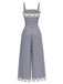 [Pre-Sale] 1950s Cherry Blue White Gingham Plaid Strap Jumpsuit