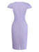 [Pre-Sale] Lavender 1960s Shimmer V-Neck Cap Sleeve Pleated Dress