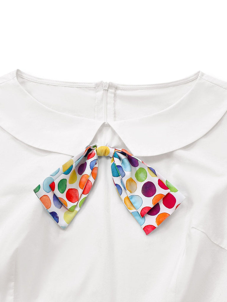 [Pre-Sale] 1950s Colorful Polka Dot Bow Dress