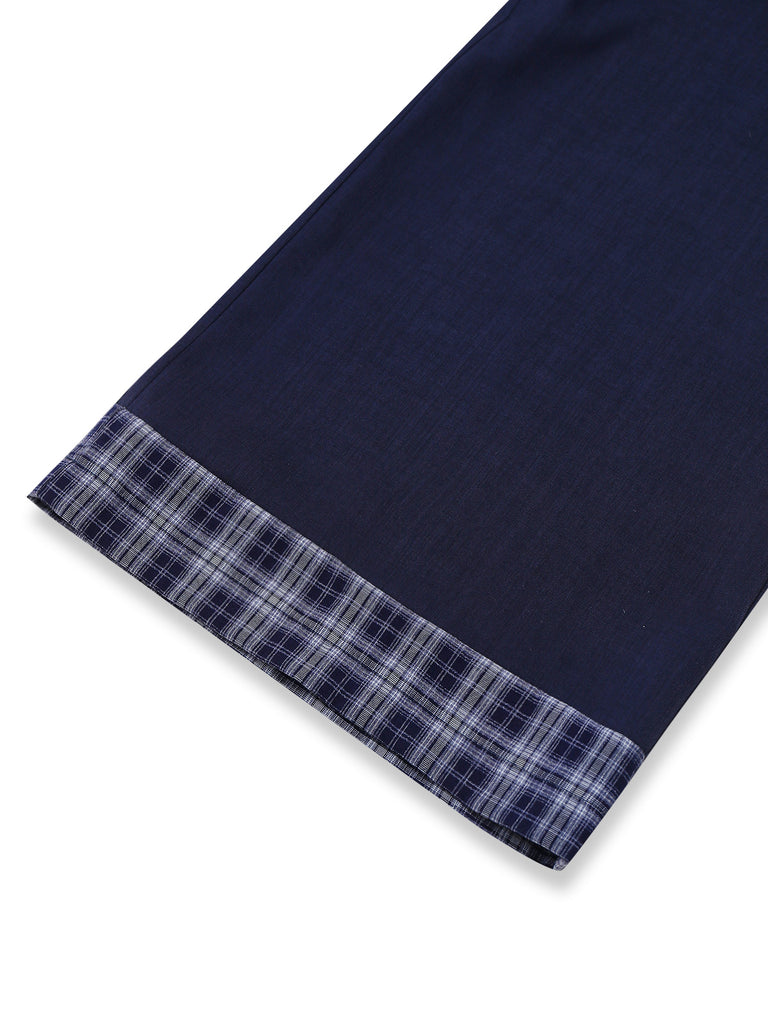 [Pre-Sale] Dark Blue 1940s Halter Cowl Neck Plaid Jumpsuit