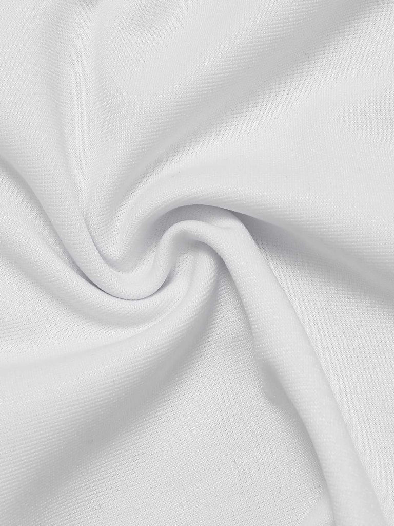 [Pre-Sale] 2PCS White & Blue 1940s Lace Ruched Top & Denim Bow Skirt