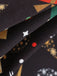 Black 1950s Christmas Print Petal Collar Belted Dress