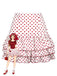 Red 1960s Ruffled Polka Dot Rose Mini Skirt