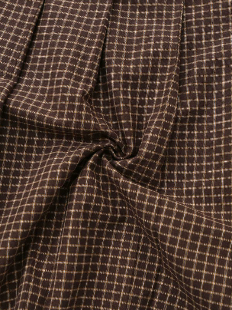 [Pre-Sale] Brown 1940s Button Plaid Pleated Skirt