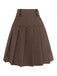 [Pre-Sale] Brown 1940s Button Plaid Pleated Skirt