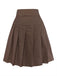 [Pre-Sale] Brown 1940s Button Plaid Pleated Skirt