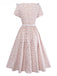 [Pre-Sale] Pink 1940s Ditsy Floral Bow Belted Dress
