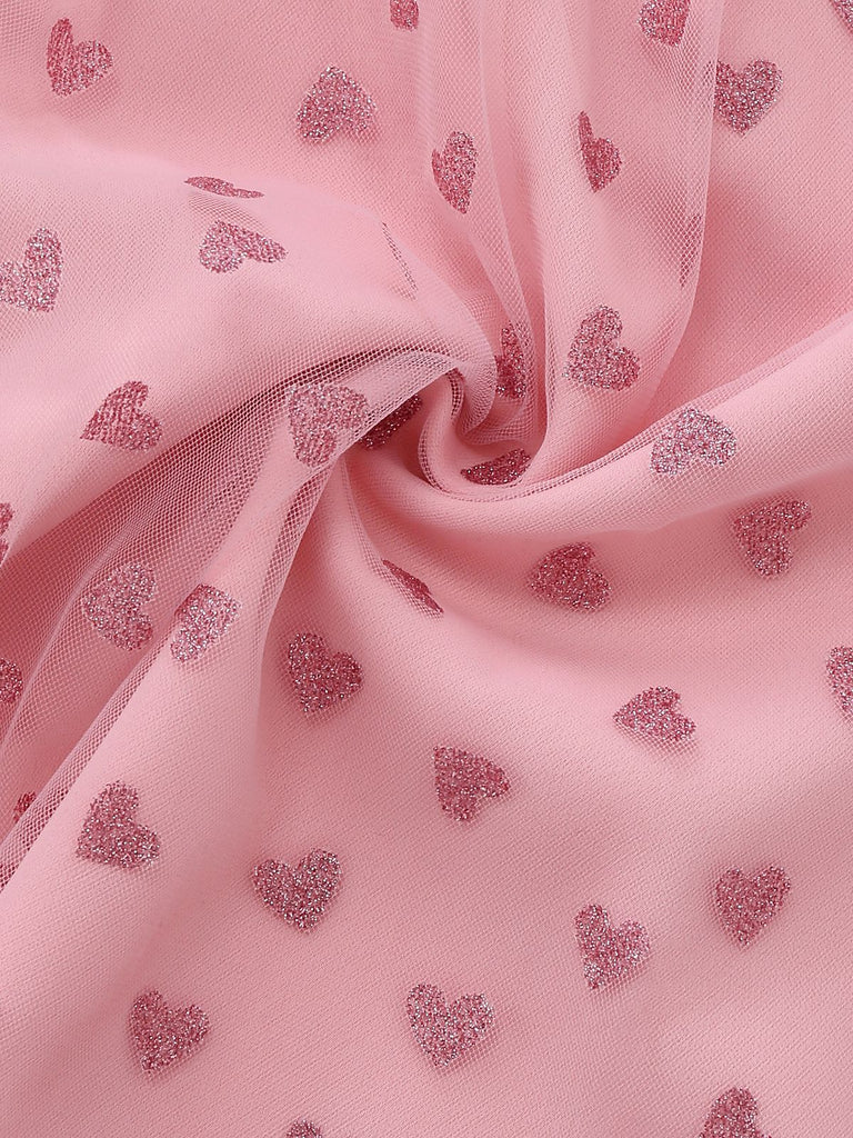 [Pre-Sale] Pink 1950s Heart Shoulder Tie Ruched Dress