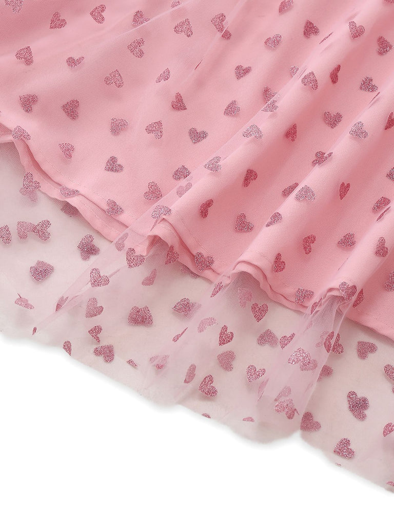 [Pre-Sale] Pink 1950s Heart Shoulder Tie Ruched Dress