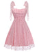 [Pre-Sale] Pink 1950s Heart Shoulder Tie Ruched Dress