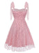 [Pre-Sale] Pink 1950s Heart Shoulder Tie Ruched Dress