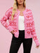 1950s Valentine's Day Heart Pattern Knit Cardigan