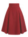 [Pre-Sale] Wine Red 1960s Valentine's Day Heart Button Skirt