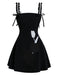 [Pre-Sale] Black 1960s Bow Pearls Ruffled 3D Tulip Dress