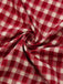 Red 1950s Gingham Plaid Sleeveless Lace Round Neck Dress