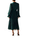 Green 1950s Solid Ruffled Hem Pleated Dress