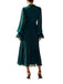 Green 1950s Solid Ruffled Hem Pleated Dress