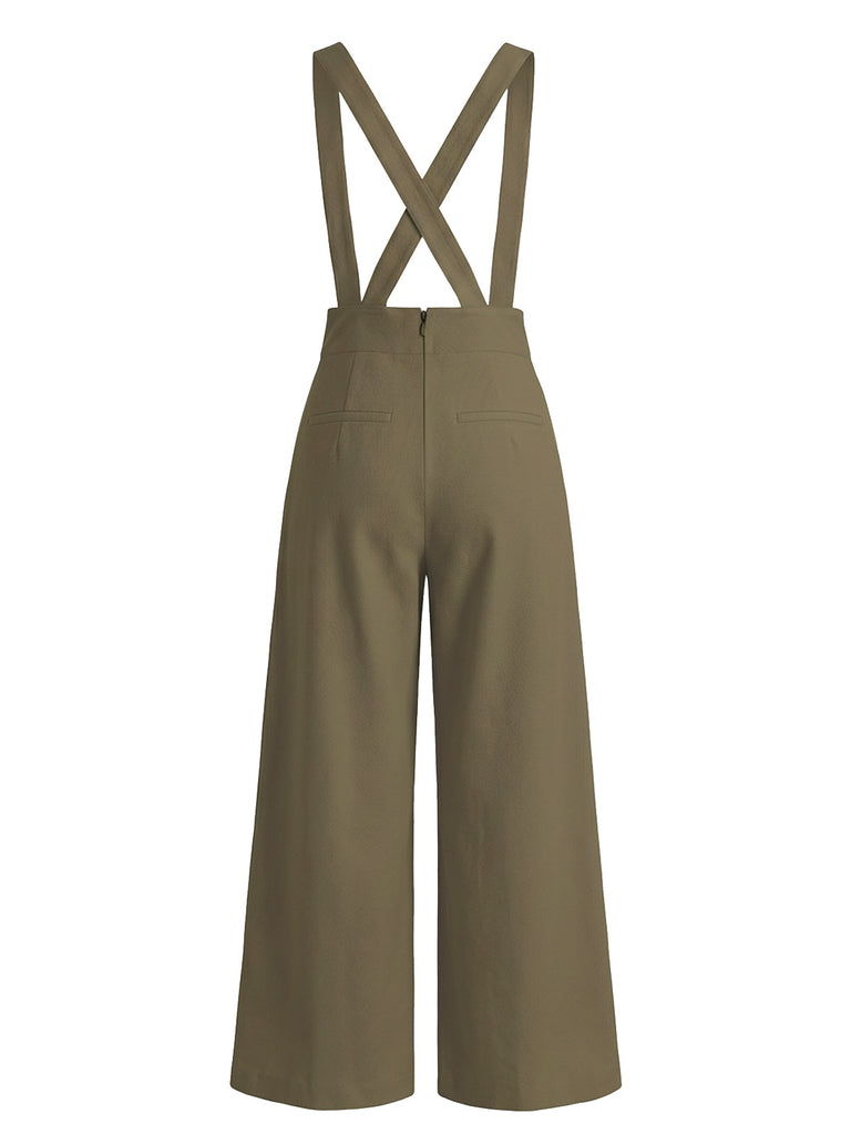 [Pre-Sale] 2PCS White 1960s Chiffon Ruffle Blouse & Suspender Pants