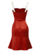 [Pre-Sale] Red 1930s Big Bow Colorblock Satin Fishtail Dress