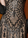 Black 1920s Gatsby Sequin Mesh Maxi Evening Dress