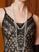 Black 1920s Gatsby Sequin Mesh Maxi Evening Dress