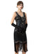 1920s Sequin Fringe Sleeveless U-Neck Flapper Dress