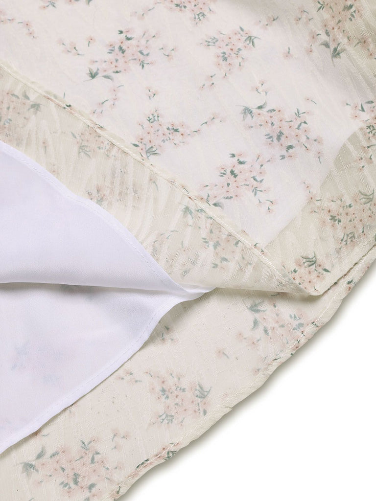 [Pre-Sale] 1940s Floral Lace V-Neck Short-Sleeve Midi Dress