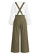 [Pre-Sale] 2PCS White 1960s Chiffon Ruffle Blouse & Suspender Pants