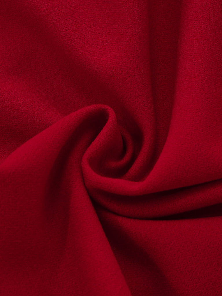 Deep Red 1980s Faux Fur Dress 6