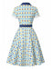 [Pre-Sale] Multicolor 1950s Argyle Bow Collar Belted Dress