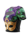 Multicolor 1970s Carnival Gold Mask Print Cutout Top