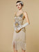 1920s Sequin Fringe Spaghetti Strap Flapper Dress