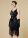 1920s Sequin Fringe Spaghetti Strap Flapper Dress