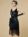 1920s Sequin Fringe Spaghetti Strap Flapper Dress