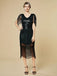 1920s Sequin Fringe Flapper V-Neck Dress