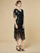 1920s Sequin Fringe Flapper V-Neck Dress
